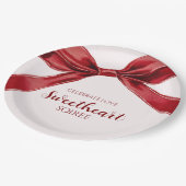 Sweetheart Soiree Elegant Bow Valentines Day Party Pappteller (Schrägansicht)