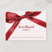 Sweetheart Soiree Elegant Bow Valentines Day Party Platzkarte (Vorderseite)