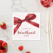 Sweetheart Soiree Elegant Bow Valentines Day Party Serviette (Beispiel)