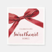 Sweetheart Soiree Elegant Bow Valentines Day Party Serviette (Vorderseite)