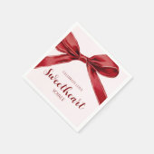 Sweetheart Soiree Elegant Bow Valentines Day Party Serviette (Ecke)