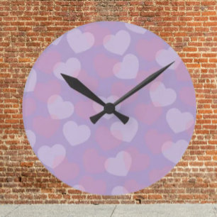 Sweetheart Sprinkle   Lavendel-Herz-Wanduhr Runde Wanduhr