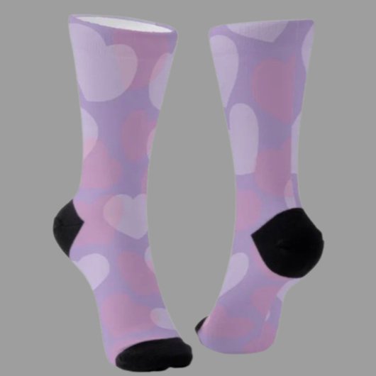 Sweetheart Sprinkle | Lavender Heart Crew Socks Socken