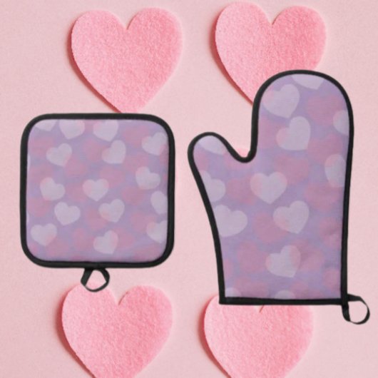 Sweetheart Sprinkle | Lavender Heart Ofenhandschuh & Topflappen-Set