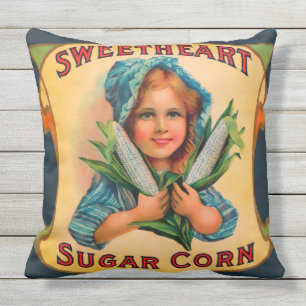 SWEETHEART SUGAR CORN Vintage-Etikett-Wurfkissen Kissen Für Draußen