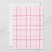 sweetheart Swan blue Gingham Ribbon floral girl Einladung (Rückseite)