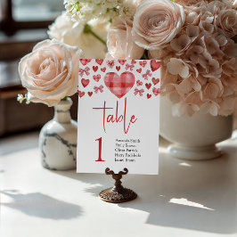 Sweetheart Table Number Sign with Guest Names Sockelschild