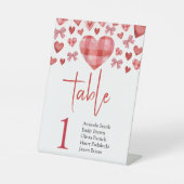 Sweetheart Table Number Sign with Guest Names Sockelschild (Vorderseite)
