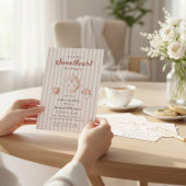 Sweetheart Tea Party Pink Stripe Baby Shower Einladung