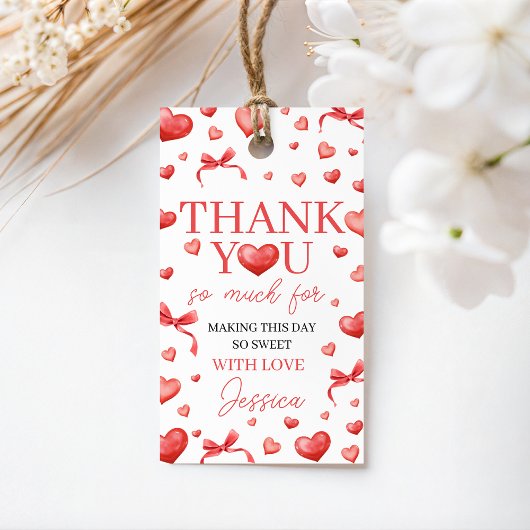 Sweetheart Thank You Favor Tag Geschenkanhänger