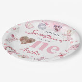 Sweetheart Valentine 1. Geburtstagspapier Teller (Schrägansicht)