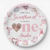 Sweetheart Valentine 1. Geburtstagspapier Teller (Vorderseite)