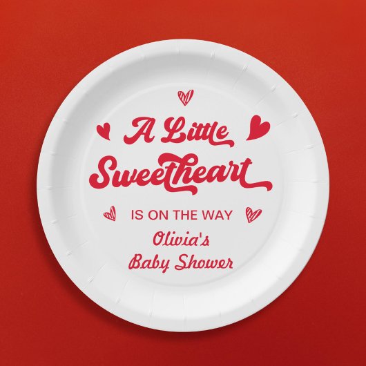 Sweetheart Valentine Baby Dusche Pappteller