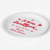 Sweetheart Valentine Baby Dusche Pappteller (Schrägansicht)