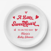 Sweetheart Valentine Baby Dusche Pappteller (Vorderseite)