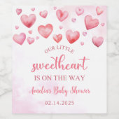 Sweetheart Valentine Baby Dusche Weinetikett (Einzelnes Label)