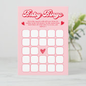 Sweetheart Valentine Baby Shower Baby Bingo Game Einladung (Stehend Vorderseite)