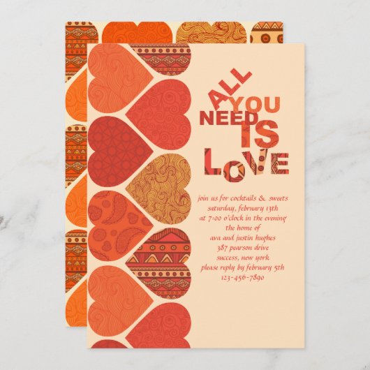 Sweetheart Valentine Einladung (Vorne/Hinten)