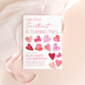 Sweetheart Valentine Hearts 2. Geburtstag Einladung