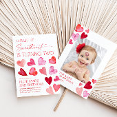 Sweetheart Valentine Hearts 2. Geburtstag Einladung