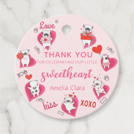 Sweetheart Valentine Puppy Baby Shower Fevor Tags Geschenkanhänger
