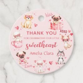 Sweetheart Valentine Puppy Baby Shower Fevor Tags Geschenkanhänger