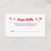 Sweetheart Valentines Baby Duschdusche Windeln Raf Begleitkarte (Vorderseite)