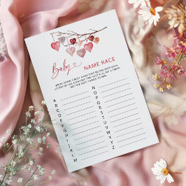 Sweetheart Valentines Baby Name Race Game