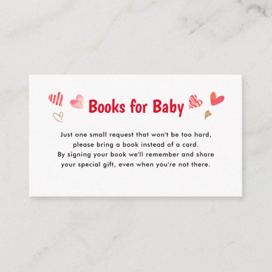 Sweetheart Valentines Baby Showbücher für Baby Begleitkarte (Vorderseite)