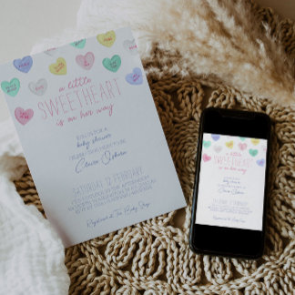 Sweetheart Valentine's Day Baby Shower Einladung