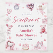 Sweetheart Valentine's Day Baby Shower Weinetikett (Einzelnes Label)