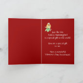 Sweetheart Valentine's Day Rufous Hummingbird Feiertagskarte (Innenseite)