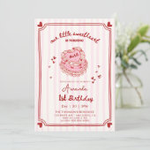 Sweetheart Valentines Hand Drawn Birthday Einladung (Stehend Vorderseite)