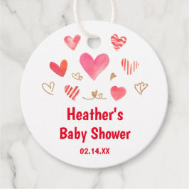 Sweetheart Valentines's Day Baby Shower Favors Geschenkanhänger