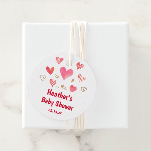 Sweetheart Valentines's Day Baby Shower Favors Geschenkanhänger (Beispiel)