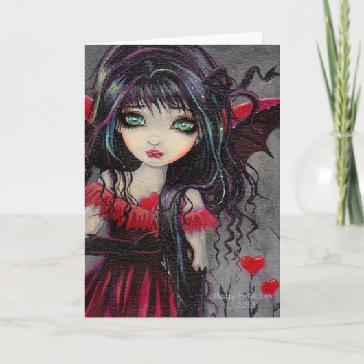 Sweetheart Vampire Fairy Valentine Art Feiertagskarte (Vorderseite)