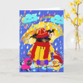 Sweetheart Walks In The Rain Greeting Card Karte (Gelbe Blume)