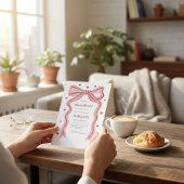 Sweetheart Watercolor Bow First Birthday QR Code I Einladung