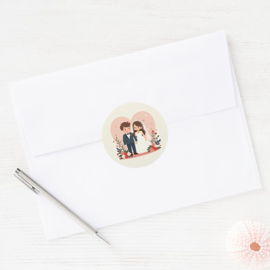 Sweetheart Wedding Couple Stickers (Umschlag)