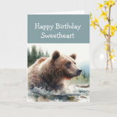Sweetheart Wild Things Birthday Grizzly Bären Anim Karte (Gelbe Blume)
