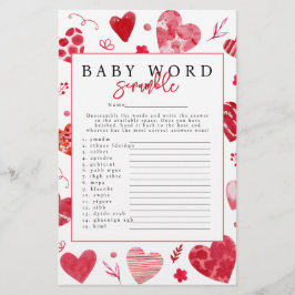 Sweetheart 'Word Scramble' Baby Showspiel