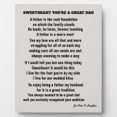 SWEETHEART YOU'RE A GREAT DAD POEM Gift Box Fotoplatte (Vorderseite)