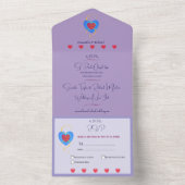 Sweethearts All in One Wedding Einladung (Innen)