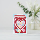 Sweethearts Candy Classroom Valentine Day Cards Visitenkarte (Stehend Vorderseite)