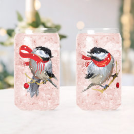 Sweethearts Couple Snowy Winter Chickadees Dosenglas