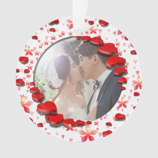 Sweethearts Foto und Text Ornament (Vorderseite)