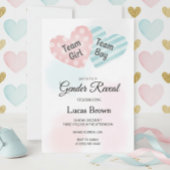 Sweethearts Gender Reveal Party Announcement Einladung
