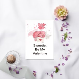 Sweetie Be my Valentine   Persönlicher Valentinsta Folien Feiertagskarte