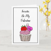Sweetie Be my Valentine | Valentinstag Karte (Gelbe Blume)