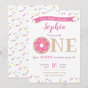 Sweetie Donut Doughnut 1. Geburtstag Einladung